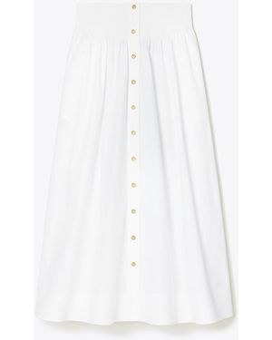 Tory Burch Stretch -Baumwollrock - Weiß