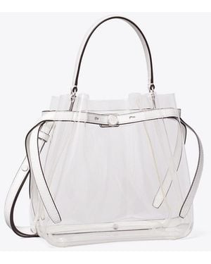 Tory Burch Damen Transparente Romy Bucket Bag - Weiß