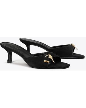 Tory Burch Lock Sandale Mit Kitten Heel - Schwarz