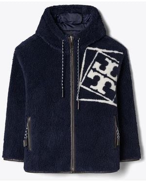 Tory Burch Fleecejacke Mit Logo - Blau
