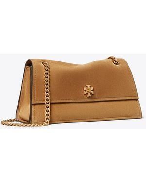 Tory Burch Damen Kira Schultertasche Aus Wildleder Mit Drehverschluss - Braun