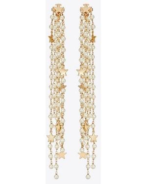 Tory Burch Moondance Front-Back-Perlenohrringe - Weiß
