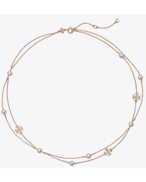 Tory Burch Mehrreihige Moondance Perlenkette - Weiß
