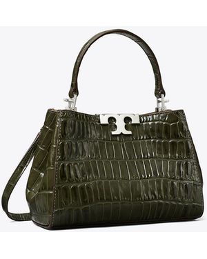 Tory Burch Mini Eleanor Henkeltasche Mit Krokoprägung - Grün