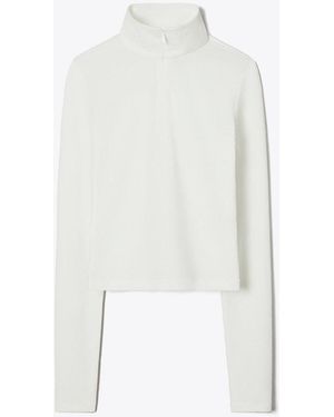 Tory Burch Cropped Jacquard Top - White