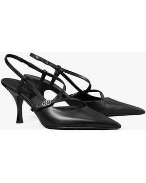 Tory Burch Damen Pumps Mit Doppel-T Und Schnalle - Schwarz