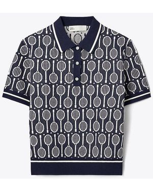 Tory Sport Tory Burch Tech Knit Polo - Blue