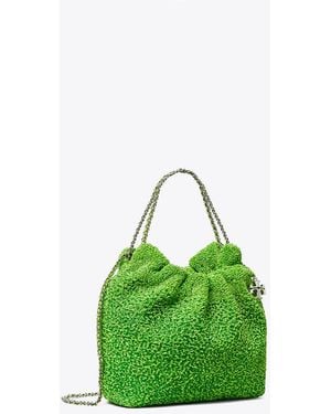 Tory Burch Damen X Bonbon Mini Fleming Hobo Bag Mit Verzierung - Grün