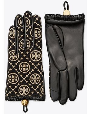 Tory Burch Handschuhe Aus Chenille Mit T-Monogramm - Black