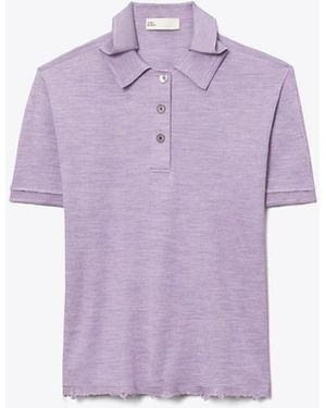 Tory Burch Oversize-Poloshirt Aus Seide - Lila