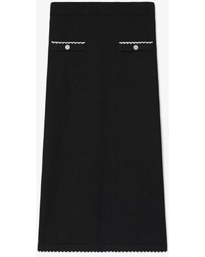Tory Burch Damen Wollrock Mit Wellenkante - Schwarz