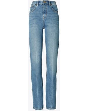 Tory Burch Mid-Rise Slim Straight Jean - Blue