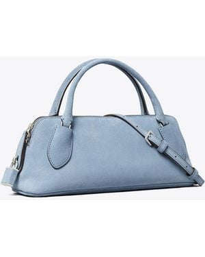 Tory Burch Lock Henkeltasche Aus Wildleder - Blau