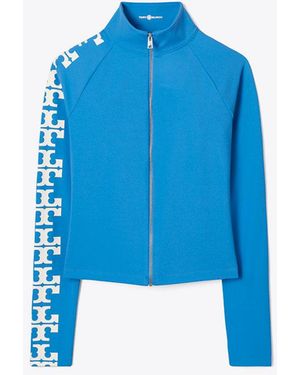 Tory Burch Nylon Logo Zip Top - Blue
