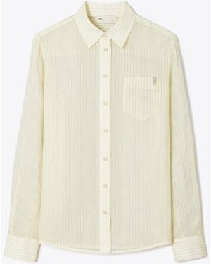 Tory Burch Striped Cotton Shirt - White