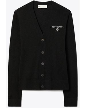 Tory Burch Simone Wool Cardigan - Black