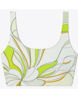 Tory Burch Weightless Printed Long Bra - White