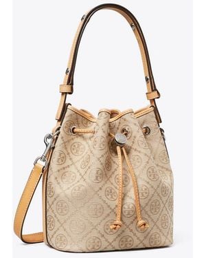 Tory Burch Bucket Bag Mit T-Monogramm - Natur