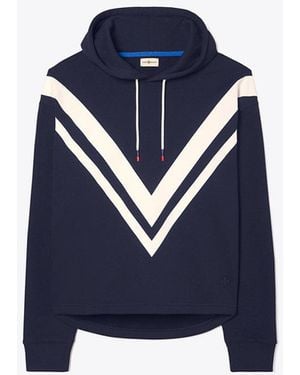 Tory Burch French Terry Chevron Hoodie - Blue