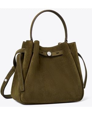 Tory Burch Damen Romy Bucket Bag Aus Wildleder - Grün