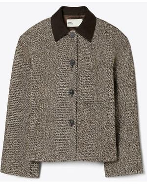 Tory Burch Twill Barn Jacket - Brown