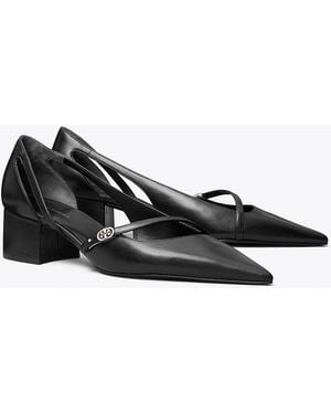 Tory Burch Damen D'Orsay Pumps Mit Doppel-T-Schnalle - Schwarz