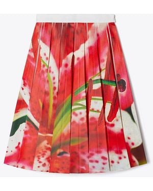 Tory Burch Faltenrock Mit Blumen-Print - Rot