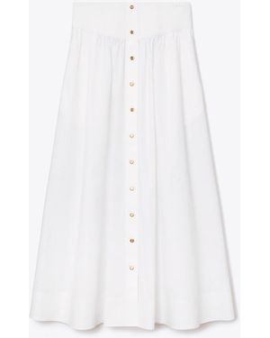 Tory Burch Damen Popelinerock - Weiß