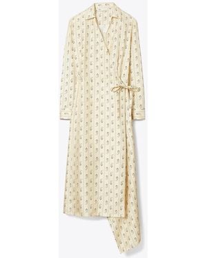 Tory Burch Silk Wrap Dress - Natural