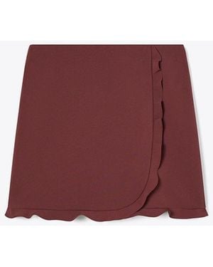 Tory Burch Ruffle Stretch Golf Skirt - Red