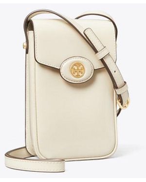 Tory Burch Robinson Spazzolato Phone Crossbody - Natural