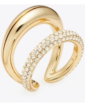 Tory Burch Pavé-Doppelring Mit Piercingdetail - Mettallic