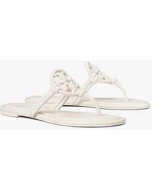 Tory Burch Miller Sandale Mit Knoten Und Perlen - Weiß