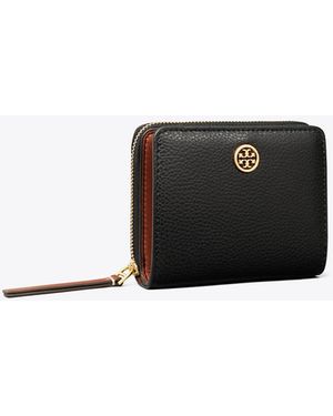 Tory Burch Damen Aufklappbare Robinson Geldbörse Aus Strukturleder - Schwarz