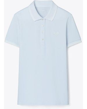Tory Burch Tech Piqué Tennis Polo - Blue