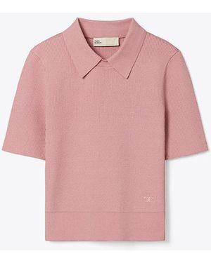 Tory Burch Collared Crewneck - Pink