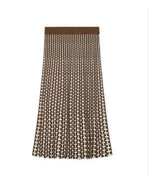 Tory Sport Faltenrock Aus Jacquard-Funktionsstrick - Mehrfarbig