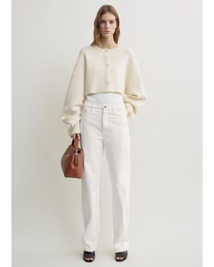 TOTEME Cropped Oversized Cardigan - White