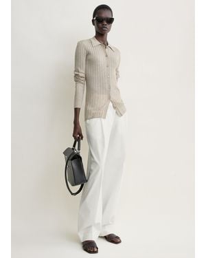 TOTEME Slim Ribbed Shirt - Natural