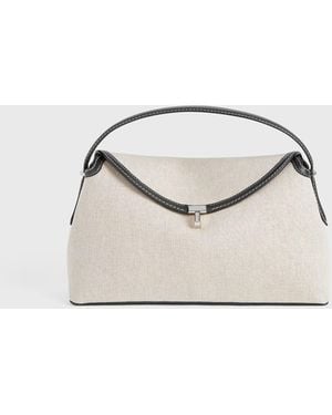 TOTEME T-Lock Canvas Top Handle Ecru - Natural