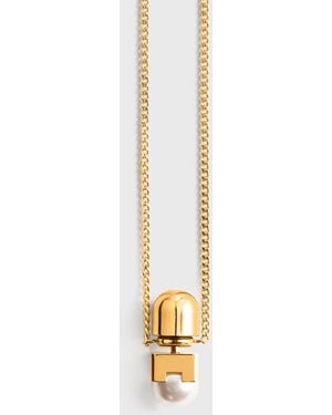 TOTEME Long Faux Pearl Necklace - White