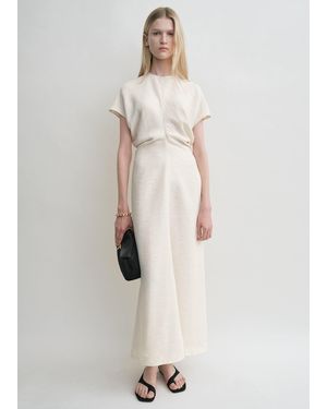 TOTEME Slouch Waist Crinkled Dress - White