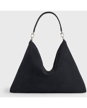 TOTEME Bevel Suede Bag - Black