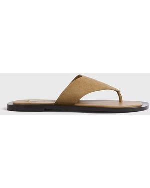 TOTEME T-Bar Suede Sandals - White
