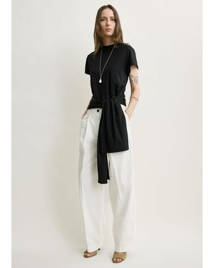 TOTEME Single Pleat Cotton Pants - White