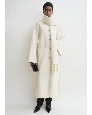 TOTEME Embroidered Scarf Coat - Natural