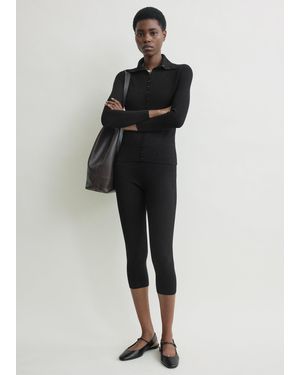 TOTEME Capri Knit Leggings - Black