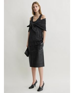 TOTEME Crinkled Cotton Tank - Black