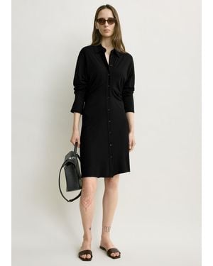 TOTEME Slouch Jersey Shirtdress - Black