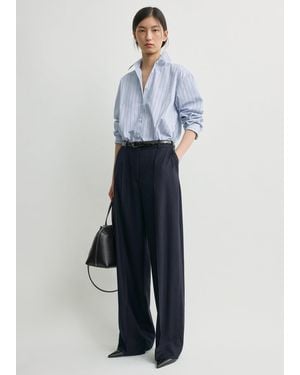 TOTEME Wide Flannel Trousers - Blue